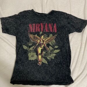 NIRVANA Black and Red men’s small T-Shirt